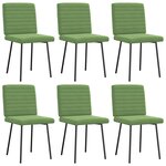 vidaXL Chaises à manger lot de 6 vert clair velours