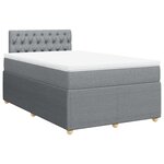 vidaXL Sommier à lattes de lit et matelas gris clair 120x190 cm tissu