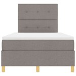 vidaXL Lit à ressorts avec matelas Taupe 120 x 190 cm tissu