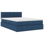 vidaXL Lit avec rangement et matelas avec matelas Bleu 140 x 200 cm