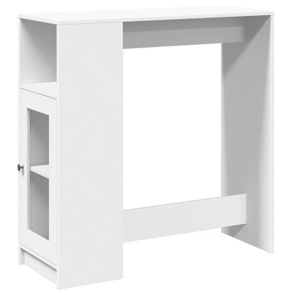 vidaXL Table de bar avec étagères blanc bois d'ingénierie