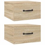 vidaXL Tables de chevet murales 2 Pièces Chêne sonoma 35x35x20 cm