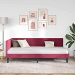 vidaXL Cadre de lit d'angle Rouge bordeaux 90 x 190 cm Velours
