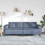 vidaXL Sofa en tissu avec coussin Bleu Tissu en velours côtelé