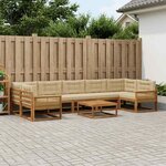 vidaXL Ensemble de canapés d'extérieur 8 Pièces Naturel et Beige