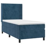 vidaXL Sommier à lattes de lit matelas LED Bleu foncé 90x190cm Velours