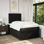 vidaXL Sommier à lattes de lit avec matelas noir 120x190 cm tissu