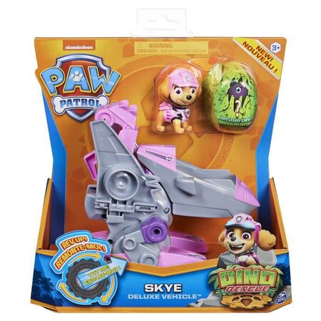 Pat patrouille - vehicule + figurine deluxe stella dino rescue paw patrol -  6059520 - voiture a remonter jeu jouet enfant 3 ans - La Poste