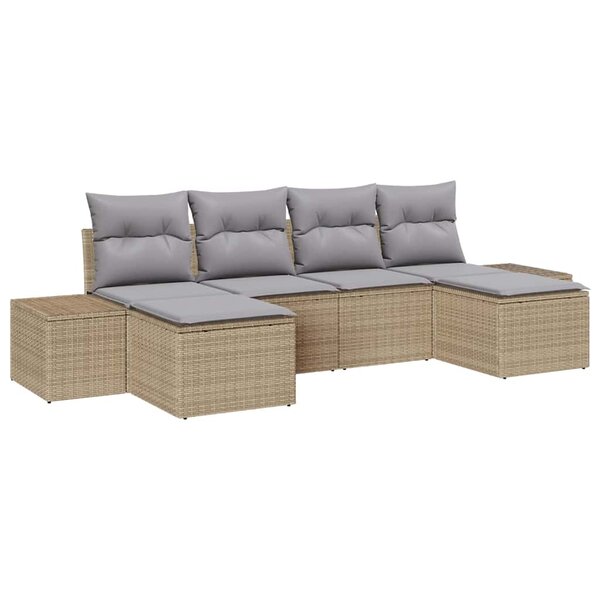 vidaXL Ensemble de canapé de jardin 6 Pièces beige et gris clair