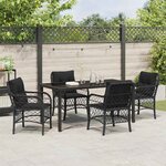 vidaXL Ensemble de salle à manger pour jardin 5 Pièces Noir Poly rotin