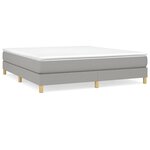 vidaXL Sommier à lattes de lit avec matelas Gris clair 180x200cm Tissu