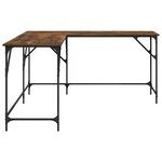 vidaXL Bureau chêne fumé 149x149x75 cm bois d'ingénierie