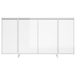 vidaXL Buffet blanc brillant 135x41x75 cm bois d'ingénierie