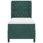 vidaXL Lit à ressorts avec matelas Vert foncé 80 x 200 cm Velours