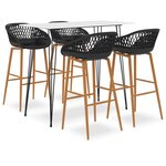 vidaXL Ensemble de bar 5 Pièces Blanc et noir