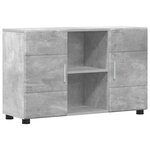 vidaXL Buffet Gris béton 88 5 x 30 5 x 55 5 cm Bois d'ingénierie