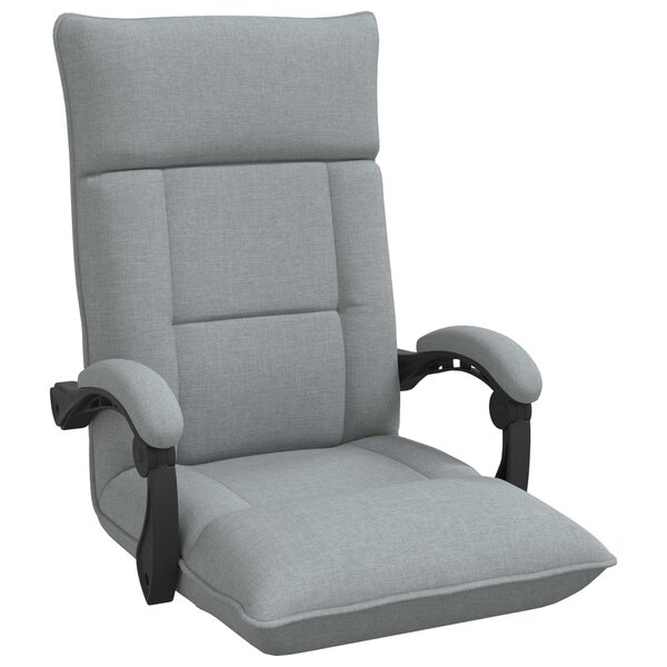 vidaXL Fauteuil de sol ajustable Gris clair Tissu