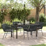 vidaXL Ensemble de salle à manger pour jardin 5 Pièces Noir Poly rotin