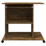 vidaXL Bureau d'ordinateur Chêne fumé 80x50x75 cm Bois d'ingénierie
