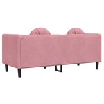 vidaXL Canapé avec coussins 2 places rose velours