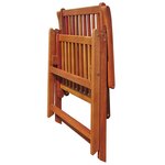 vidaXL Chaises pliables de jardin lot de 2 Bois solide d'acacia Marron
