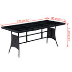 vidaXL Ensemble à manger d'extérieur 9Pièces coussins résine tressée noir