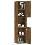 vidaXL Armoire de bain Chêne fumé 30x30x130 cm Bois d'ingénierie