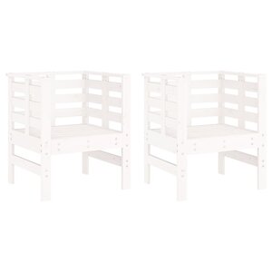 vidaXL Chaises de jardin lot de 2 blanc 61 5x53x71 cm bois pin massif