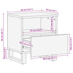 vidaXL Table de chevet 40x34x46 cm bois de manguier massif