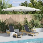 vidaXL Parasol d'extérieur avec mât en bois 350 cm Blanc sable