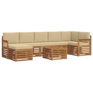 vidaXL Ensemble de canapés d'extérieur 8 pc Naturel et Beige