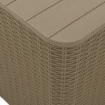vidaXL Table de jardin avec couvercle amovible marron clair PP