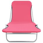 vidaXL Chaises longues pliables lot de 2 Acier et tissu Rose