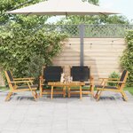 vidaXL Ensemble de chaises et table de jardin 5 pièces - Bois d'acacia noir