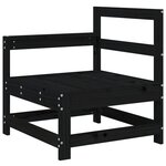 vidaXL Canapés d'angle de jardin 2 Pièces noir bois de pin massif