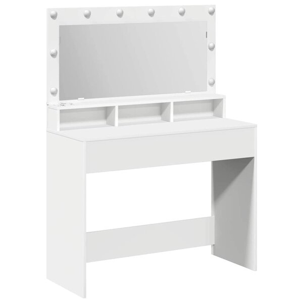vidaXL Coiffeuse avec miroir Blanc 100 x 41 x 135 cm Bois d'ingénierie
