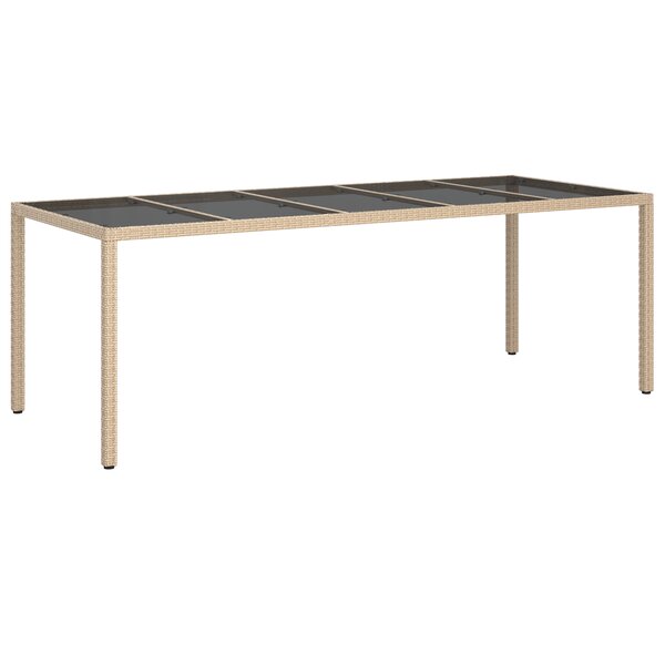 vidaXL Table à dîner de jardin beige 250x100x75 cm poly rattan