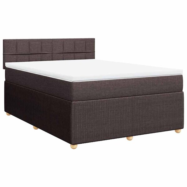 vidaXL Sommier à lattes de lit avec matelas Marron foncé 160x200 cm