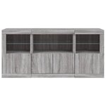 vidaXL Buffet avec lumières LED sonoma gris 142 5x37x67 cm