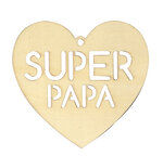 Coeur super papa bois découpé