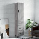 vidaXL Buffet haut Sonoma gris 34 5x34x180 cm Bois d'ingénierie