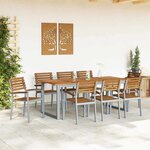vidaXL Ensemble de salle à manger pour jardin 5 Pièces Gris et marron