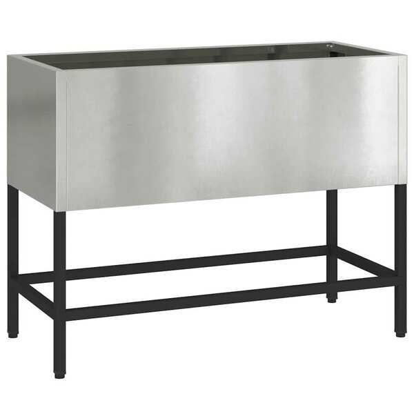 vidaXL Bac de jardin surélevé Argent 60 x 26 x 45 cm Acier inoxydable