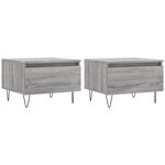 vidaXL Tables basses 2 Pièces sonoma gris 50x46x35 cm bois d'ingénierie