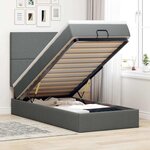 vidaXL Cadre de lit ottoman avec matelas gris foncé 100x200 cm tissu