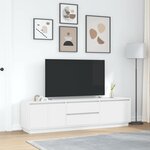 vidaXL Meuble TV avec lumières LED blanc 193 5x41x50 cm