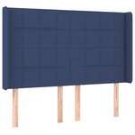 vidaXL Sommier à lattes de lit matelas et LED Bleu 140x190 cm Tissu