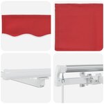 vidaXL Auvent Rétractable with 400 × 350 cm Rouge