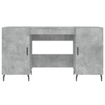Bureau table poste de travail meuble d'ordinateur informatique étude 140 x 50 x 75 cm bois d'ingénierie gris 02_0023843