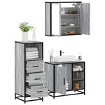 vidaXL Ensemble de meubles de salle de bain 3 Pièces Sonoma gris